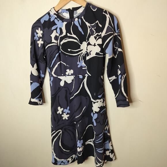 LOFT Long Sleeve Floral Dress w Pockets - Picture 4 of 10